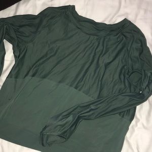 lululemon long sleeve green crop top